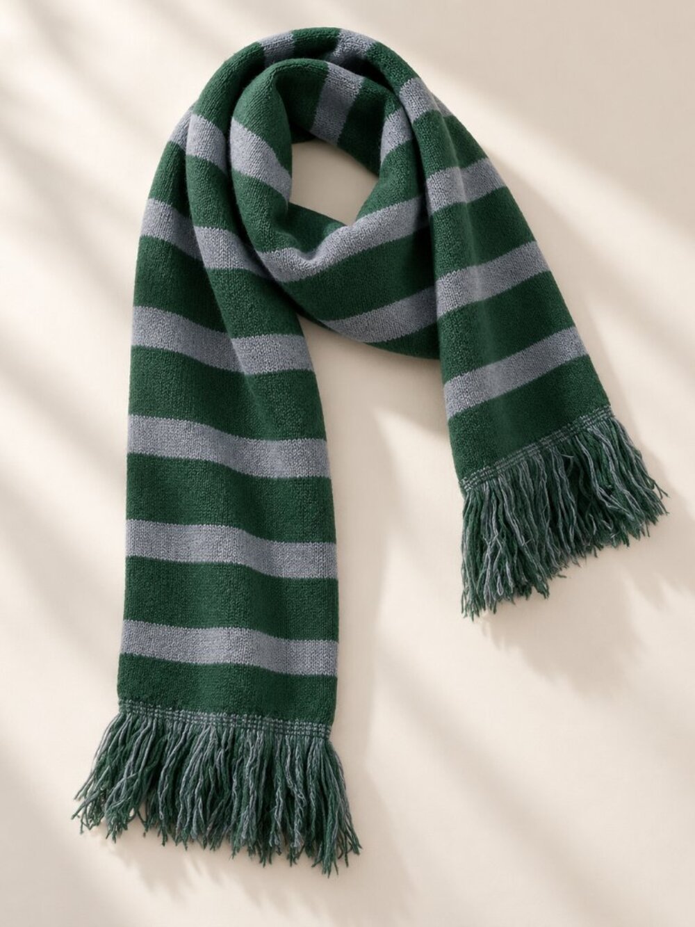 Harry Potter Cursed Child Green Gray Striped Knit Scarf 63 Inch